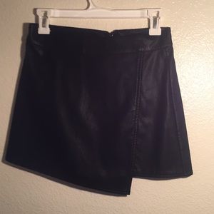 Black faux leather skirt